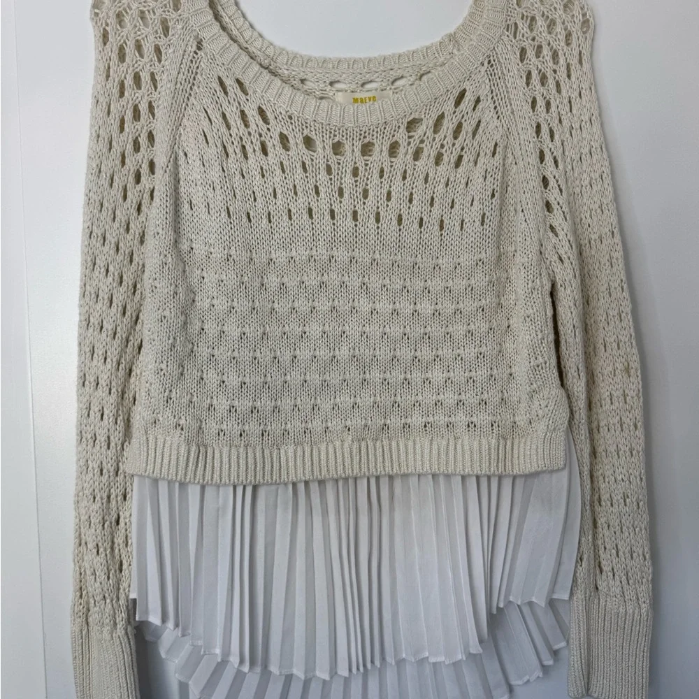 Anthropologie Maeve Layered Pleated Sweater - Picture 4 of 7